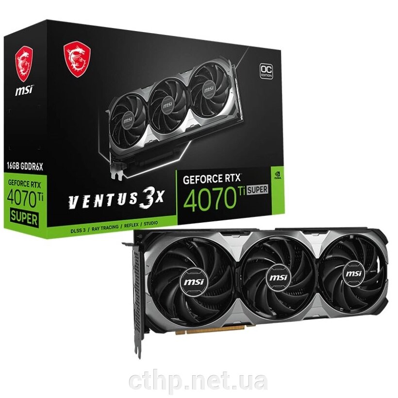 MSI GeForce RTX 4070 Ti SUPER 16G VENTUS 3X OC (912-V513-614) від компанії Cthp - фото 1