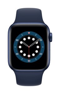 Apple Watch Series 6 GPS 44mm Blue Aluminum Case w. Deep Navy Sport B. (M00J3)