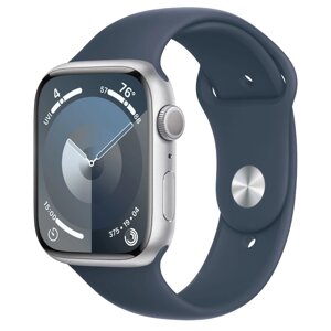 Apple Watch Series 9 GPS + Cellular 41mm Silver Alu. Case w. Storm Blue S. Band - S/M (MRHV3)