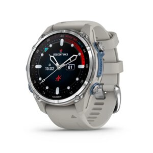Смарт-годинник Garmin Descent Mk3 43 mm Stainless Steel with Fog Gray Silicone Band (010-02753-04/03)