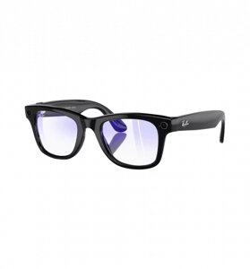 Ray-Ban Meta Wayfarer Shiny Black Frame Clear Lenses (RW4006 601/SB 50-22)