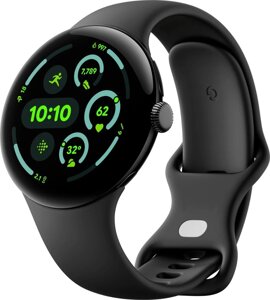 Google Pixel Watch 3 41 mm Wi-Fi Matte Black Aluminum Case/Obsidian Active Band