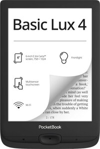 Електронна книга з підсвічуванням PocketBook 618 Basic Lux 4, Black (PB618-P-CIS)