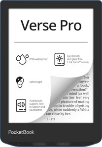 Електронна книга з підсвічуванням PocketBook 634 Verse Pro Azure (PB634-A-CIS)