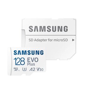 Samsung 128 GB microSDXC Class 10 UHS-I U3 V30 A2 EVO Plus + SD Adapter MB-MC128KA