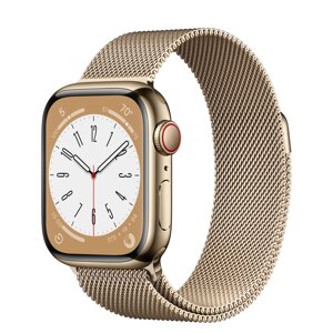 Apple Watch Series 8 GPS + Cellular 45mm Gold S. Steel Case w. Milanese Loop Gold (MNKP3/MNKQ3)