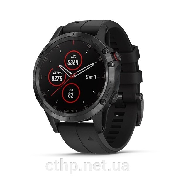 Смарт-годинник Garmin Fenix 5x Slate Gray Sapphire With Black Band (010-01733-00) від компанії Cthp - фото 1