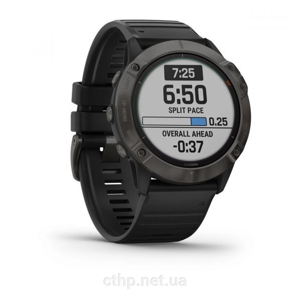 Смарт-годинник Garmin Fenix 6 Pro Solar Edition Black With Gray Band (010-02410-11/10) від компанії Cthp - фото 1