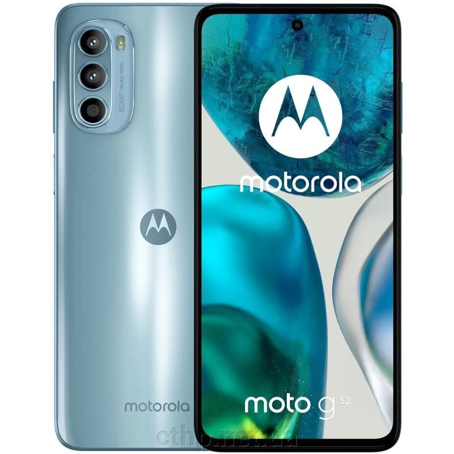 Смартфон Motorola Moto G52 6/256GB Glacier Blue (PAU70032) від компанії Cthp - фото 1