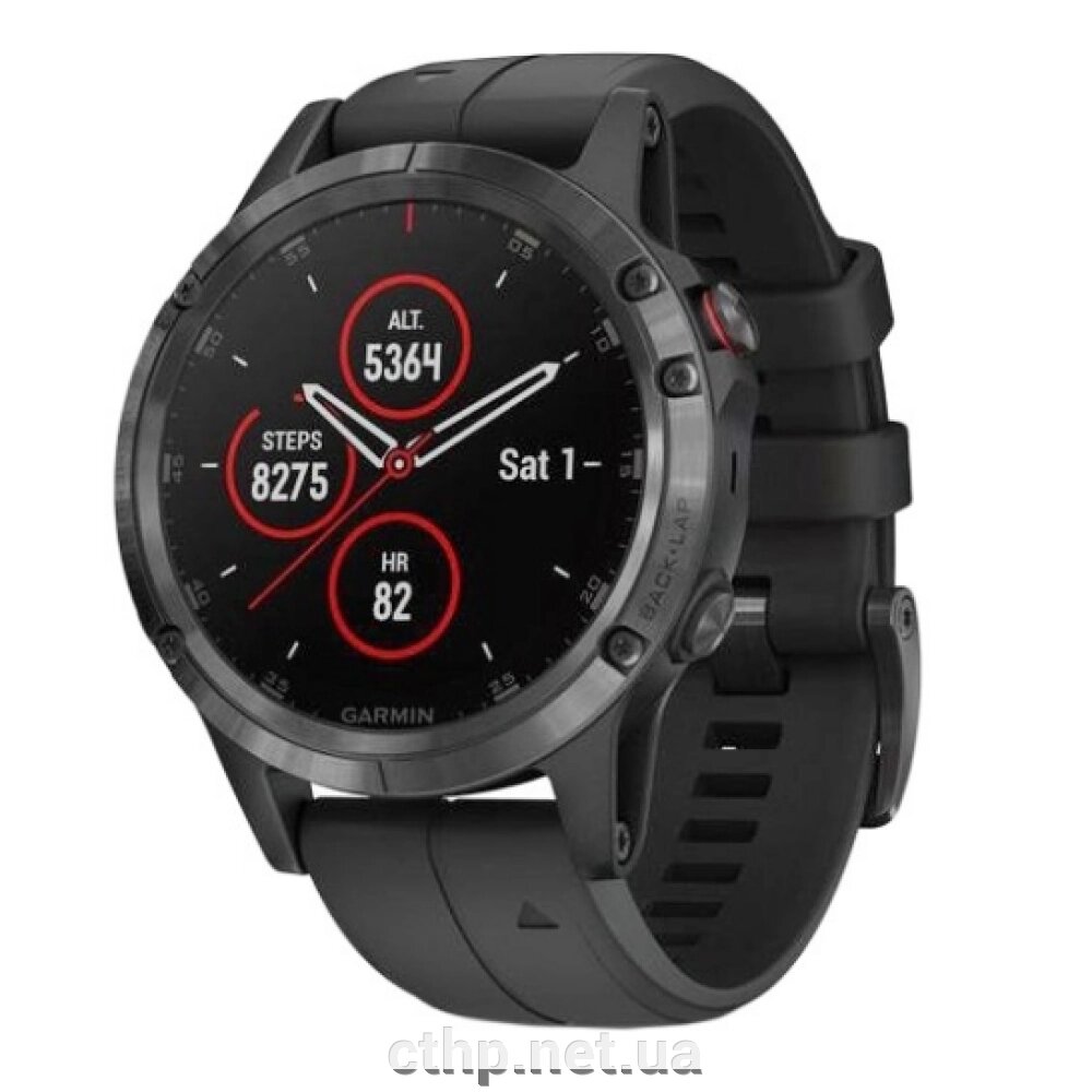 Спортивний годинник Garmin Fenix 5 Plus Sapphire Black with Black Band (010-01988-00/010-01988-01) від компанії Cthp - фото 1