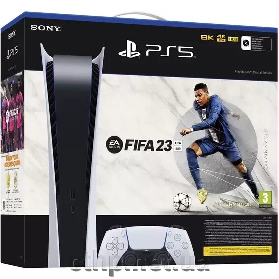 Стаціонарна ігрова приставка Sony PlayStation 5 Digital Edition 825 GB EA SPORTS FIFA 23 Bundle від компанії Cthp - фото 1