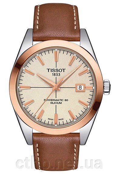 Tissot Gentleman Powermatic 80 Silicium Solid 18k Gold Bezel T927.407.46.261.00 від компанії Cthp - фото 1