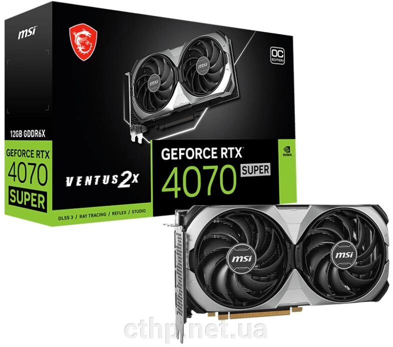 Відеокарта MSI GeForce RTX 4070 SUPER 12G VENTUS 2X OC (912-V513-658) від компанії Cthp - фото 1