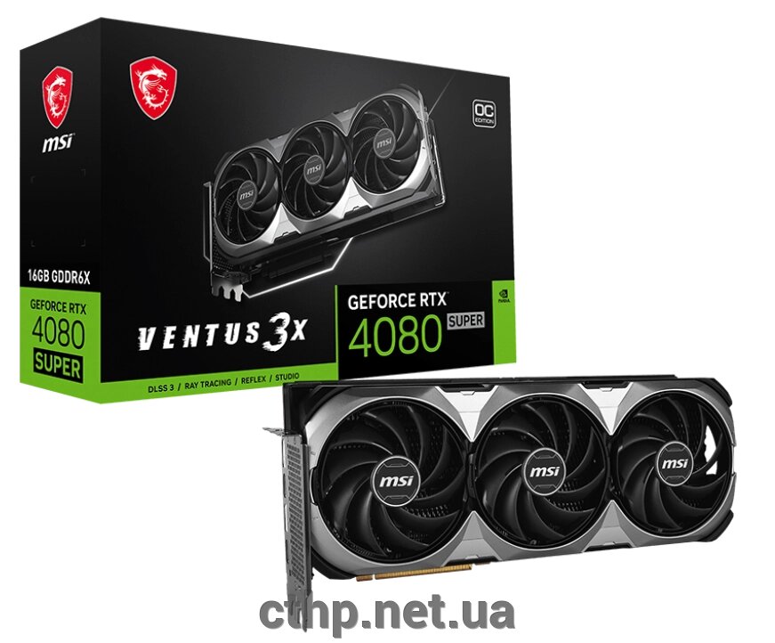 Відеокарта MSI GeForce RTX 4080 SUPER 16G VENTUS 3X OC (912-V511-221) від компанії Cthp - фото 1