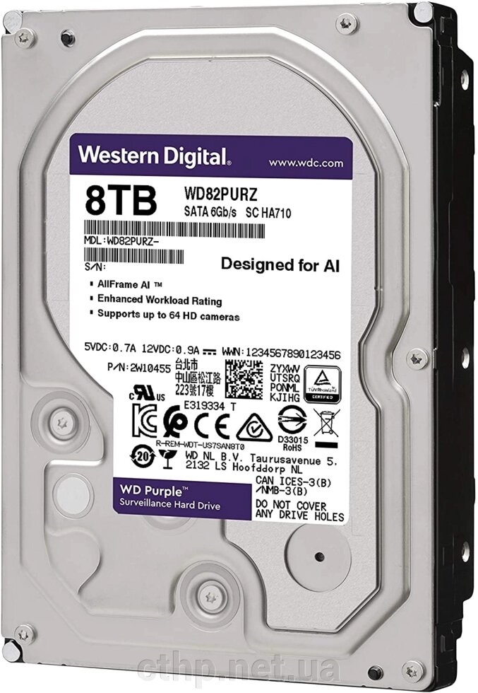 WD Purple 8 TB (WD82PURZ) від компанії Cthp - фото 1