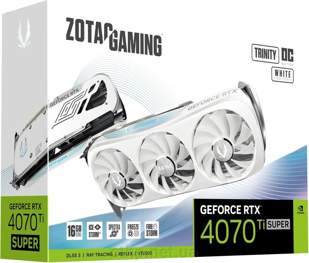 Zotac GAMING GeForce RTX 4070 Ti SUPER Trinity OC White Edition 16GB (ZT-D40730Q-10P) від компанії Cthp - фото 1