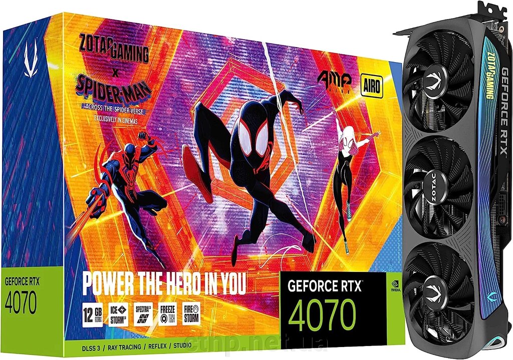 Zotac GAMING GEFORCE RTX 4070 Twin Edge OC SPIDER-MAN: Across the Spider-Verse Bundle (ZT-D40700H-10SMP) від компанії Cthp - фото 1