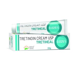 Третиноїн крем для проблемної шкіри Tretiheal 0.025%20г. Tretinoin Cream USP. Аналог Retino-A. Термін до 02.2027