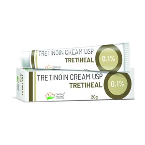 Третиноїн крем для проблемної шкіри Tretiheal 0.1%20г. Tretinoin Cream USP. Аналог Retino-A. Термін до 12.2026