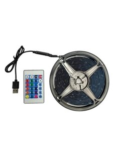 Світлодіодна стрічка LED Strip Light SMD 5050 RGB (30 LED/m) 5 м для підсвічування телевізора та інтер'єру від USB на