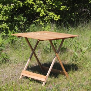 Раскладной деревянный столик со стульями 4 шт для пикника (72х72) Комплект садовой складной мебели