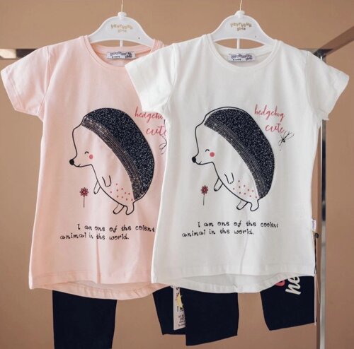 Костюм для дівчинки з лосінами та футболкою з Їжачкамі