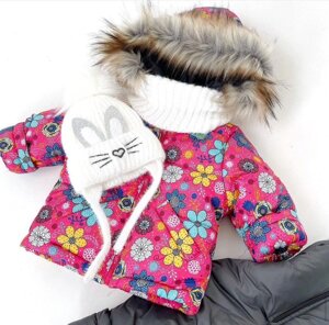 Куртка зимова Малинка дитяча на утеплювачі зі штучною опушкою