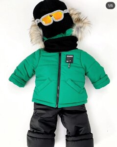 Куртка зимова Травка дитяча на утеплювачі зі штучною опушкою