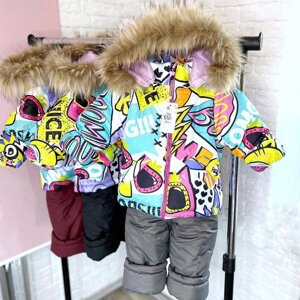 Куртка зимова Воом дитяча на утеплювачі зі штучною опушкою р1 80-90