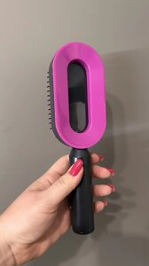 Масажна 3D щітка для волосся Чорна із фіолетовим