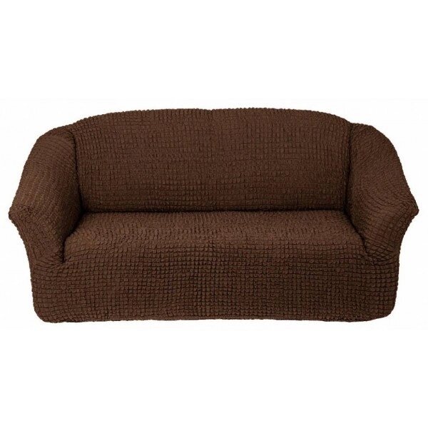 Чохол натяжний без спідниці на тримісний диван Шоколадний Venera Накидка на диван від компанії KITOD - фото 1