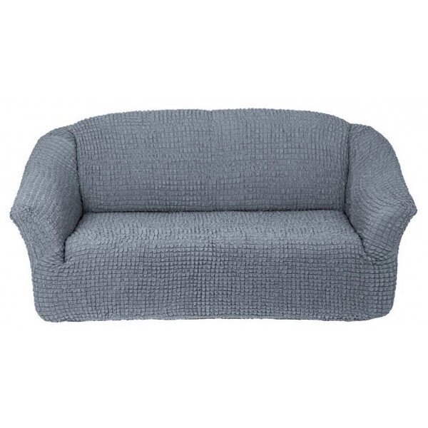Чохол натяжний на тримісний диван зі спідницею Сірий Venera Накидка на диван від компанії KITOD - фото 1