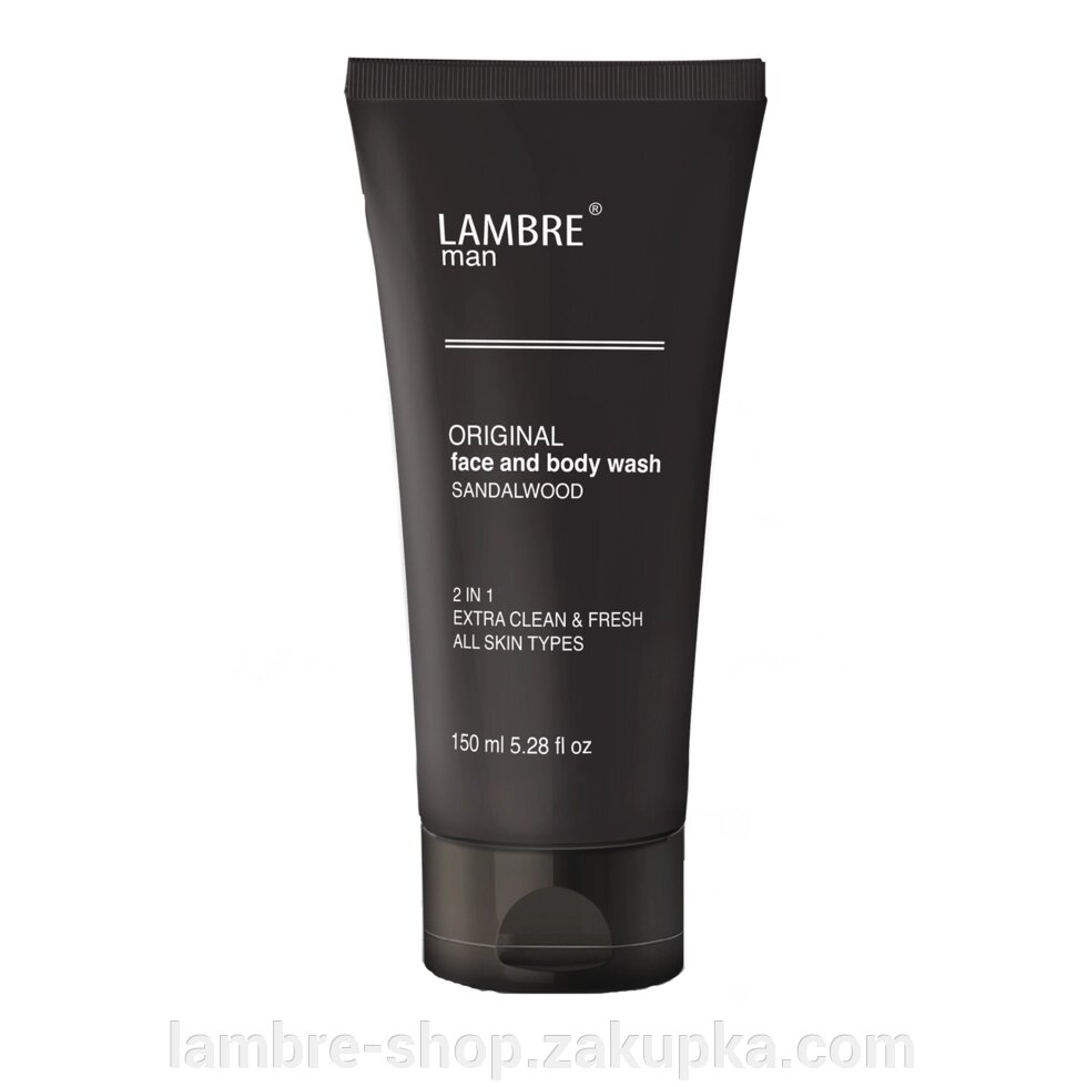 Чоловічий гель для вмивання і душа LAMBRE MAN Original Face and Body Wash з ароматом сандалового дерева 150мл від компанії Ламбро-ШОП - фото 1