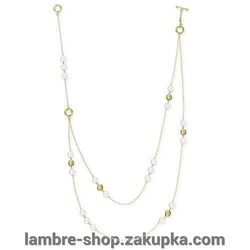 Намисто з перлів з намистинами «Золотий металік» 46 см від компанії Ламбро-ШОП - фото 1