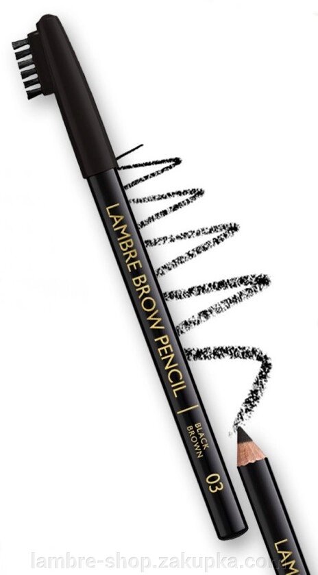 Олівець для брів ламбра з брови № 03 Чорно-коричневий від компанії Ламбро-ШОП - фото 1
