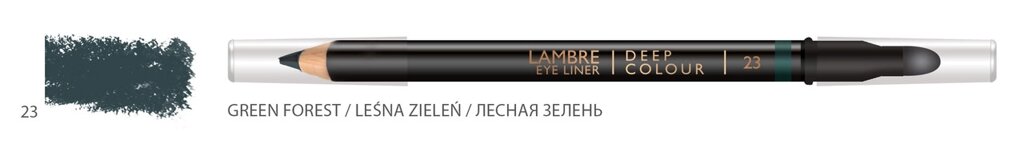 Олівець для очей LAMBRE Deep Colour Eye Liner №23 Green forest/Лісова зелень від компанії Ламбро-ШОП - фото 1