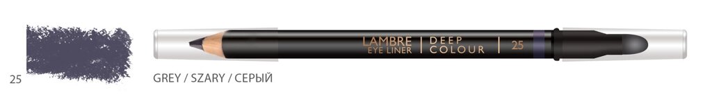Олівець для очей LAMBRE Deep Colour Eye Liner №25 Grey/Сірий від компанії Ламбро-ШОП - фото 1