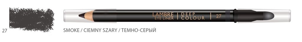 Олівець олівця для очей глибокий кольоровий вкладиш очей № 27 дим/темно -сірий від компанії Ламбро-ШОП - фото 1