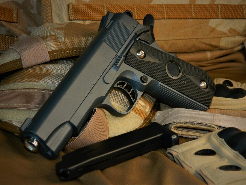 Металевий Пістолет іграшковий Vigor (Smith & Wesson SW1911) на пластикових кульках топової моделі від компанії Магазин "Голіаф" - фото 1