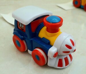 Іграшка Поїзд інерційний металевий "Веселі друзі" синій