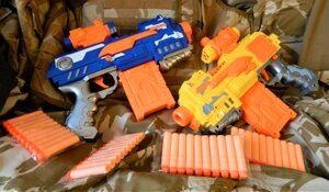 Бластери NERF автомати на батарейках із м'якими кулями 2 шт. No. 012