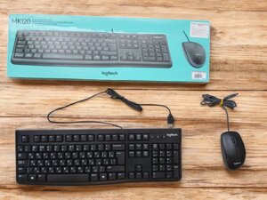 Комплект (клавіатура і мишка) Logitech Desktop MK120 мінімальне б. у