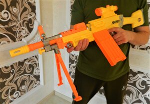 Бластер-пулемет М249 Saw NERF Elite на батарейках з м'якими кулями No. 010
