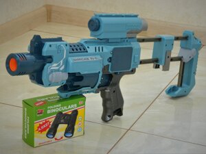 Бластер модульний Барабанний Barricade RV-10 на батарейках з м'якими кулями Blaze Storm