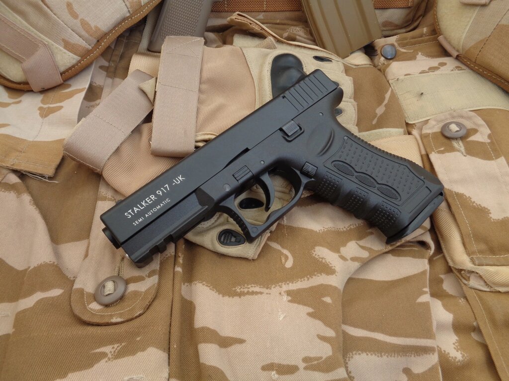 Пістолет сигнальний, стартовий (шумовий) Stalker 917 (Glock 17) від компанії Магазин "Голіаф" - фото 1