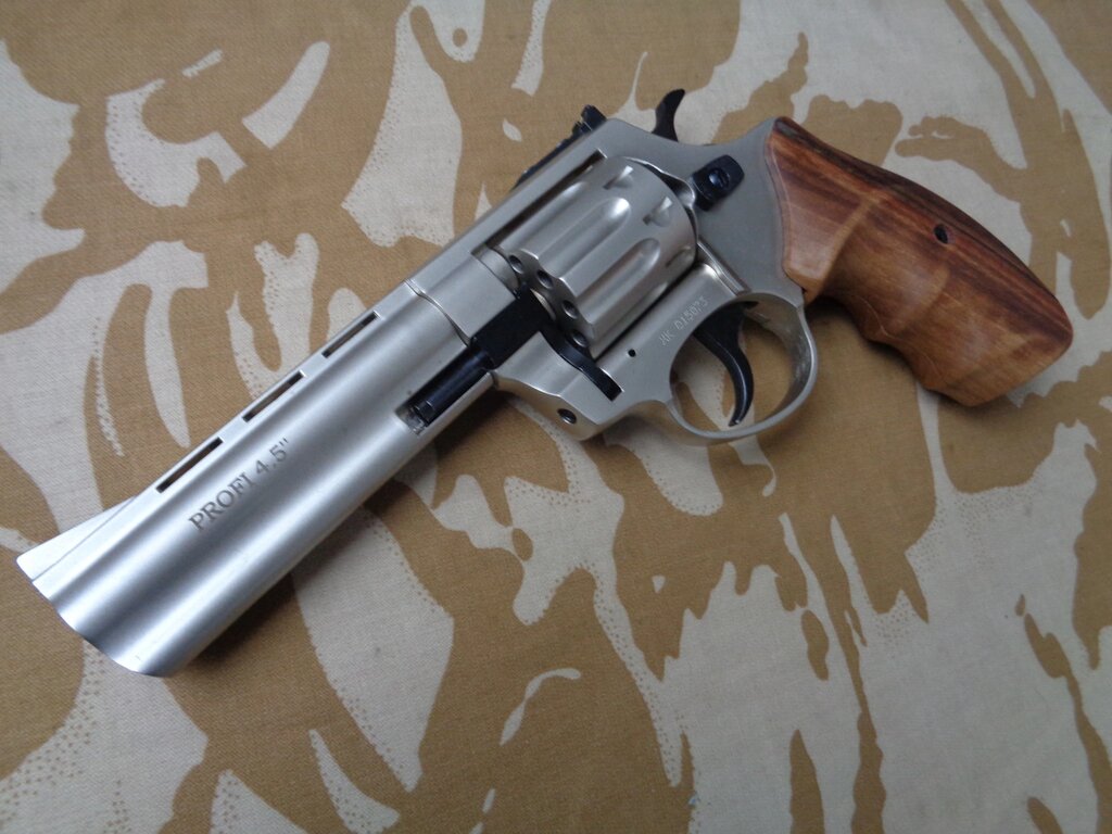 Револьвер флобера PROFI-4.5" (сатин / дерево) ##от компании## Магазин  "Голиаф" - ##фото## 1
