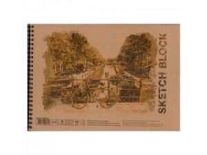 Альбом для малювання 30арк. на спір., 90 г/м A4, крафт-папір, AB4130 ТМ ОФОРТ