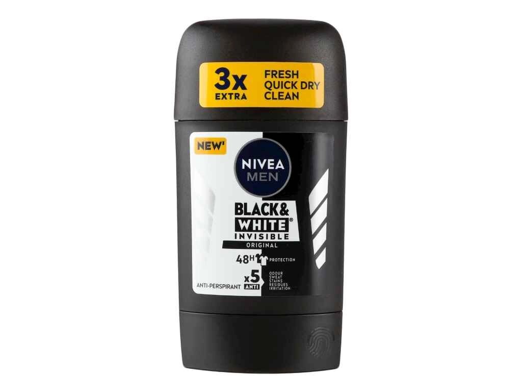 Антипреспірант твердий 50мл чол Чорне та Біле Невидимий Original ТМ NIVEA від компанії Фортеця - фото 1