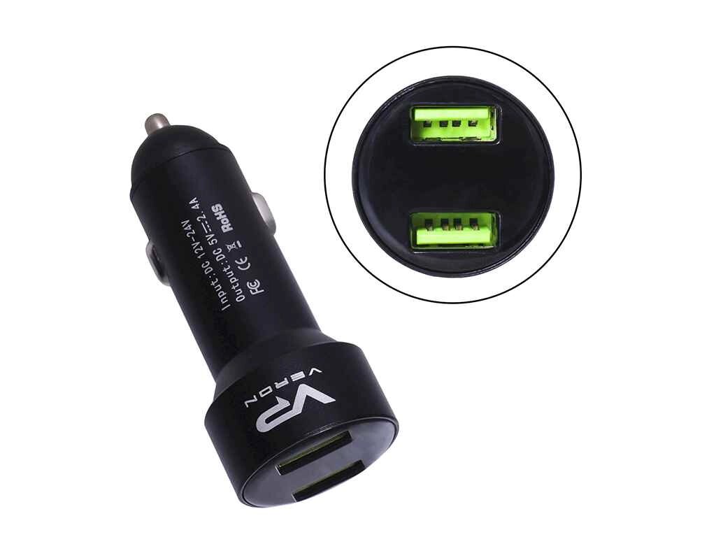 Автомобільний зарядний пристрій C-604A Car Charger 2.4A (2 USB) 742478 ТМ Veron від компанії Фортеця - фото 1