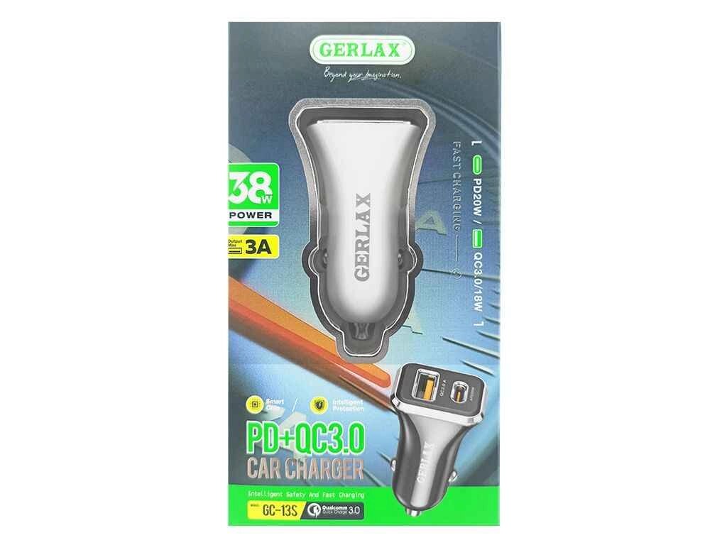 Автомобільний зарядний пристрій USB блочок GC-13S 3.0A/1USB/PD20W/QC3.0 білий ТМ Gerlax від компанії Фортеця - фото 1